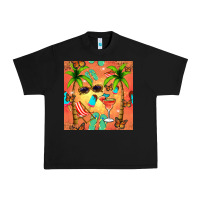 Black summer slipper and cocktail seamless pattern Urban Heavy Tee - BundleAndBundleShop