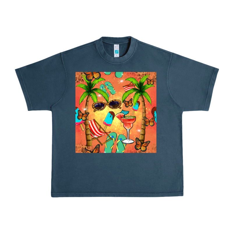 Summer Slipper And Cocktail Seamless Pattern Urban Heavy Tee by BundleAndBundleShop | Teevron