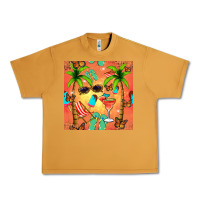Peanut Butter summer slipper and cocktail seamless pattern Urban Heavy Tee - BundleAndBundleShop