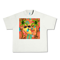 Pistachio summer slipper and cocktail seamless pattern Urban Heavy Tee - BundleAndBundleShop