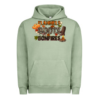 Pigment Oil Green flannels boots and bonfires Urban Hoodie - CowGirlArtShop