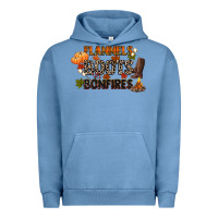 Pigment Pebble Blue flannels boots and bonfires Urban Hoodie - CowGirlArtShop