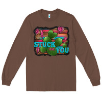 Chestnut stuck on you heart cactus serape leopard background Long Sleeve Tee - Jasminsmagicworld