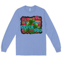 Colony Blue stuck on you heart cactus serape leopard background Long Sleeve Tee - Jasminsmagicworld
