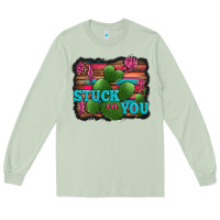 Matcha stuck on you heart cactus serape leopard background Long Sleeve Tee - Jasminsmagicworld