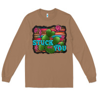 Toasted Coconut stuck on you heart cactus serape leopard background Long Sleeve Tee - Jasminsmagicworld