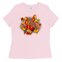 Bubblegum Pink Softball afro girl sneakers Ladies Tee - RanaPortraitStore