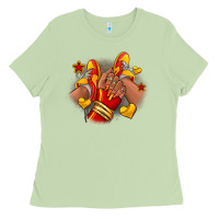 Matcha Softball afro girl sneakers Ladies Tee - RanaPortraitStore