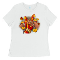 White Softball afro girl sneakers Ladies Tee - RanaPortraitStore