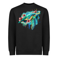 Black floral turtle Heavyweight Sweatshirt - Jasminsmagicworld