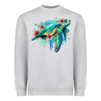 Heather Grey floral turtle Heavyweight Sweatshirt - Jasminsmagicworld