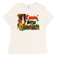 Bone Steppin' into Juneteenth black fashion girl Ladies Tee - RanaPortraitStore