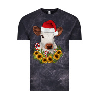Cloud Black calf sunflower christmas Vintage Tee - JahusDesignShop