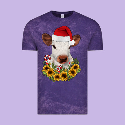 Calf Sunflower Christmas Vintage Tee Designed By Jahusdesignshop