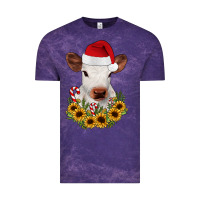 Cloud Purple calf sunflower christmas Vintage Tee - JahusDesignShop