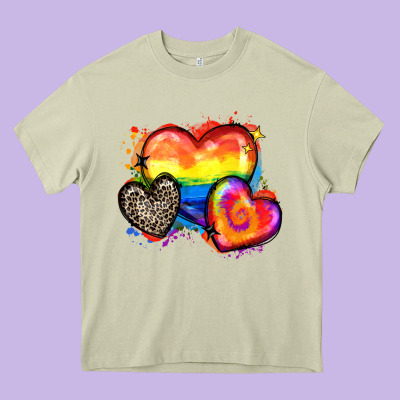 Pride Hearts Heavy Core Tee Designed By Zillion Design Studio