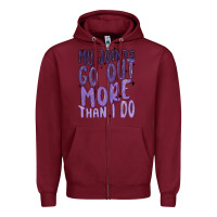 Burgundy my joints go out more than ı do Zipper Hoodie - MaliasSmallBusiness