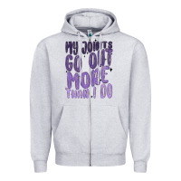 Heather Grey my joints go out more than ı do Zipper Hoodie - MaliasSmallBusiness