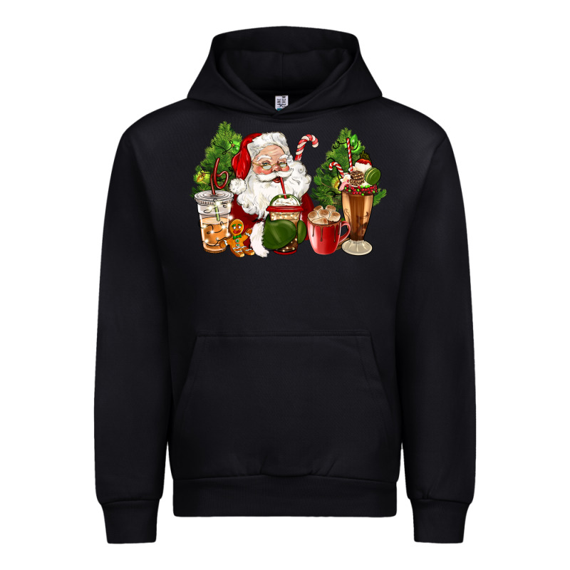 Santa Coffee Cups Christmas Urban Hoodie by CowGirlArtShop | Teevron