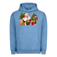 Pigment Pebble Blue santa coffee cups christmas Urban Hoodie - CowGirlArtShop