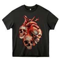 Asphalt Heart Skulls Heavy Core Tee - RanaPortraitStore