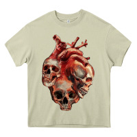Mossy Heart Skulls Heavy Core Tee - RanaPortraitStore