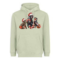 Matcha christmas chimpanzee and gorilla Heavyweight Hoodie - LillyAllenDesigns