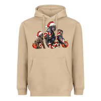 Mushroom christmas chimpanzee and gorilla Heavyweight Hoodie - LillyAllenDesigns