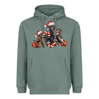 Sage christmas chimpanzee and gorilla Heavyweight Hoodie - LillyAllenDesigns