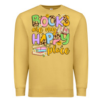 Antique Gold books are my happy place Premium Sweatshirt - Artiststas