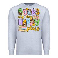 Heather Grey books are my happy place Premium Sweatshirt - Artiststas
