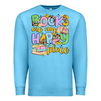 Ocean Blue books are my happy place Premium Sweatshirt - Artiststas