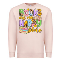 Pale Pink books are my happy place Premium Sweatshirt - Artiststas
