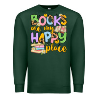 Sports Green books are my happy place Premium Sweatshirt - Artiststas