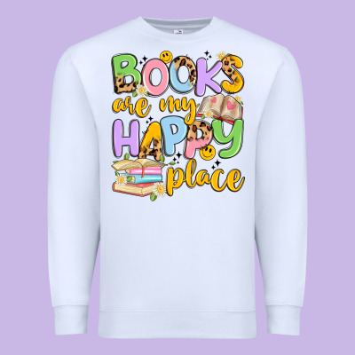 Books Are My Happy Place Premium Sweatshirt Designed By Artiststas