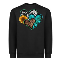 Black turquoise sunflower hearts Heavyweight Sweatshirt - Jasminsmagicworld