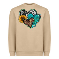 Turquoise Sunflower Hearts Heavyweight Sweatshirt | Teevron