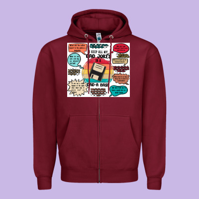 ı Keep All My Dad Jokes In A Dad A Base Zipper Hoodie Designed By Maliassmallbusiness