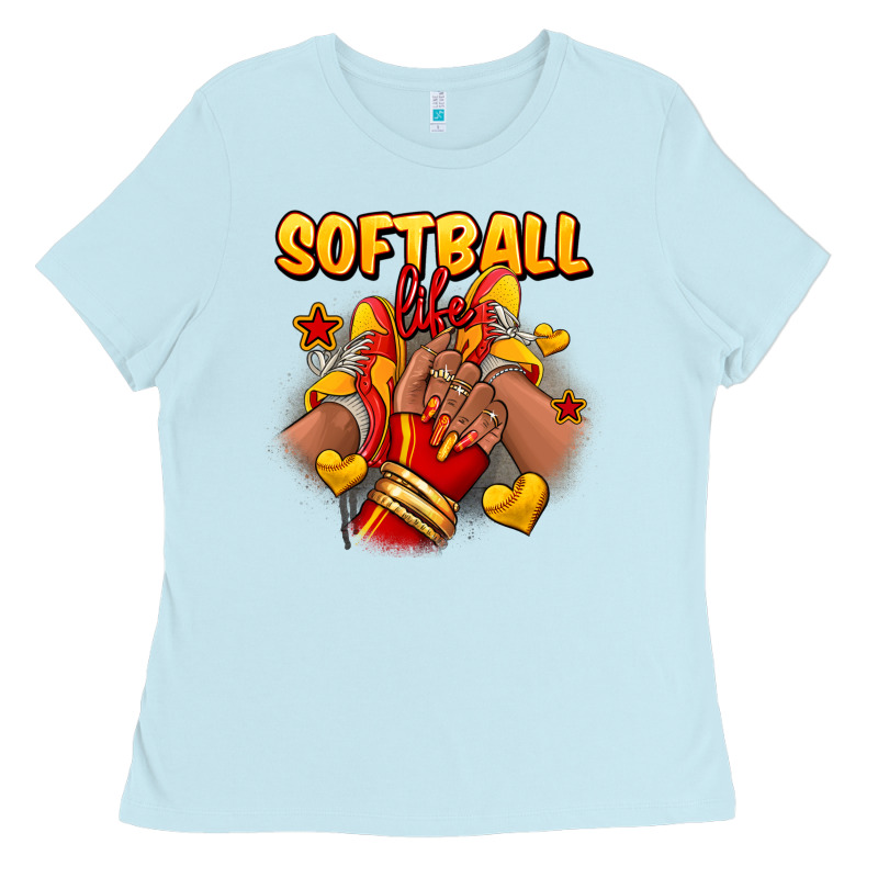 Softball Life Afro Girl Sneakers Ladies Tee by RanaPortraitStore | Teevron