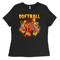 Black Softball life afro girl sneakers Ladies Tee - RanaPortraitStore
