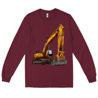 Burgundy excavator Long Sleeve Tee - LillyAllenDesigns