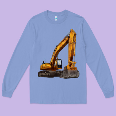Excavator Long Sleeve Tee Designed By Lillyallendesigns
