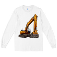 White excavator Long Sleeve Tee - LillyAllenDesigns