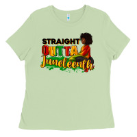 Matcha Straight outta Juneteenth Ladies Tee - RanaPortraitStore