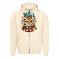 Sandshell wild heart tiger college western Zipper Hoodie - NancyCooperArtShop
