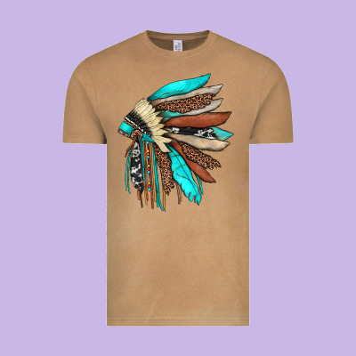 Indian Headdress Vintage Tee Designed By Jahusdesignshop