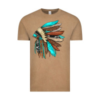 Vintage Coffee indian headdress Vintage Tee - JahusDesignShop
