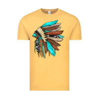 Vintage Mustard indian headdress Vintage Tee - JahusDesignShop