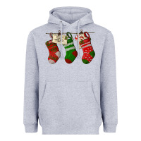 Heather Grey Christmas Socks With Santa Letter Heavyweight Hoodie - LillyAllenDesigns