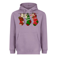 Lavender Christmas Socks With Santa Letter Heavyweight Hoodie - LillyAllenDesigns
